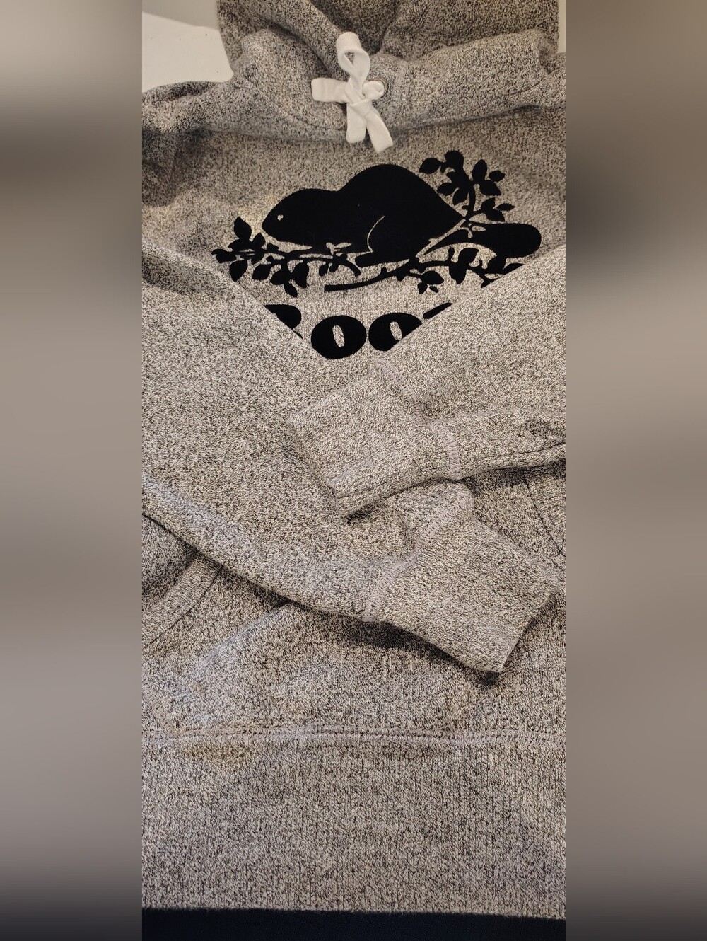 Roots Gray Crewneck Hoodie with Beaver Logo - Picture 8 of 13